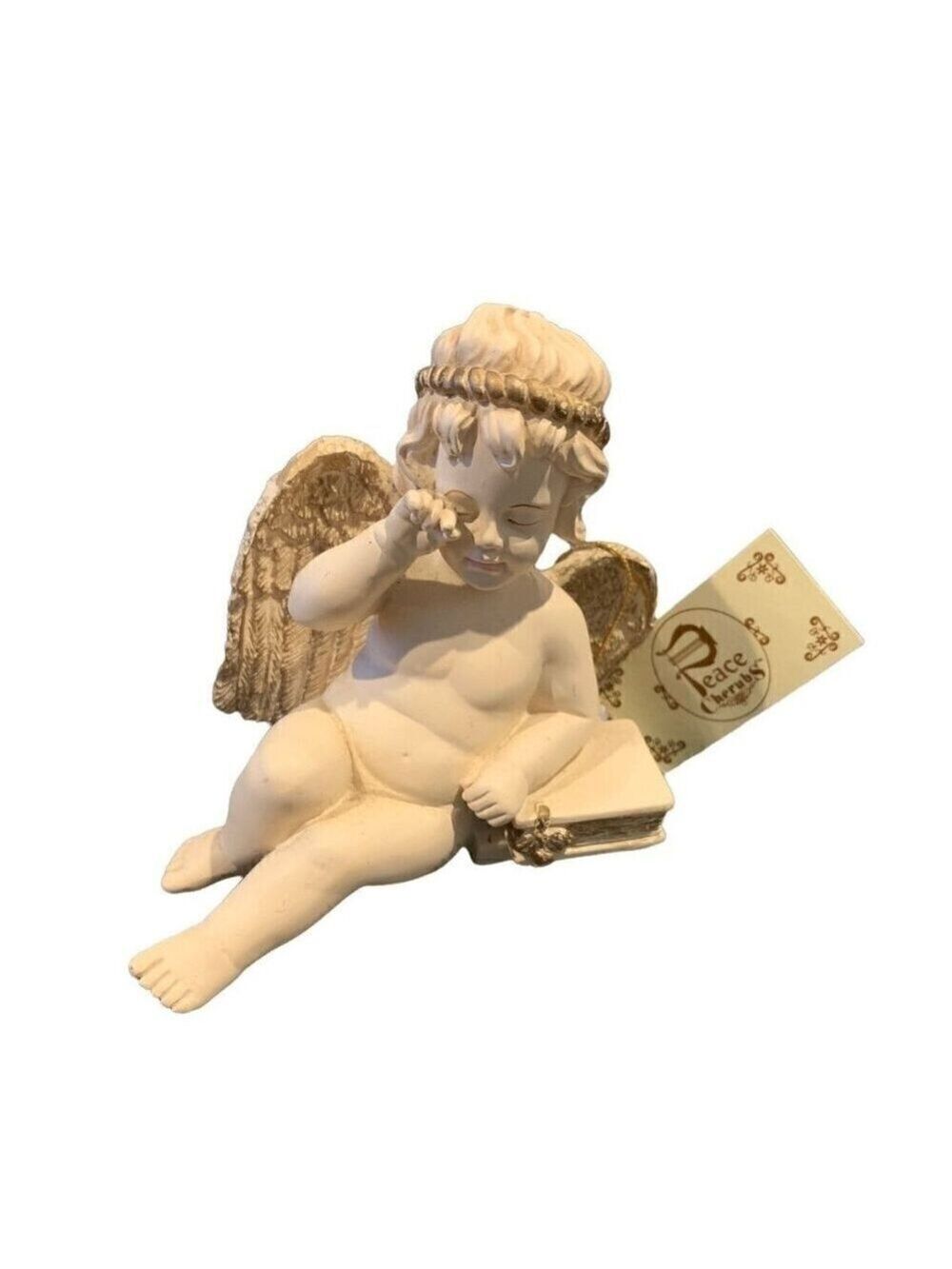Vintage Ganz Cherub Angel Figurine Knowledge 1995 Handcrafted Peace Lying PC300